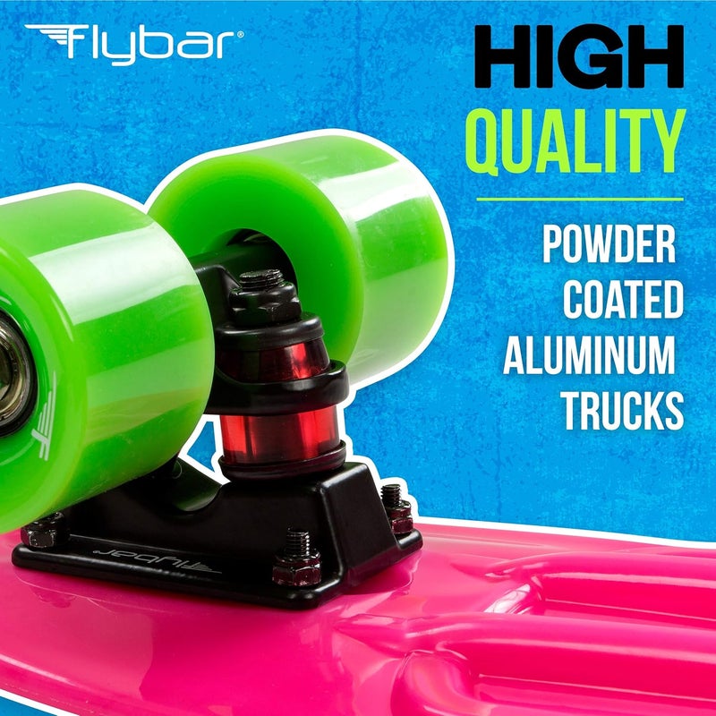 Flybar 22 Inch Kids Skateboard – Mini Cruiser Skateboards for Kids Ages 6-12, Outdoor Toys, Lightweight, Durable, Non-Slip Deck, ABEC-7 Bearings, Holds up to 175 lbs - Image 5